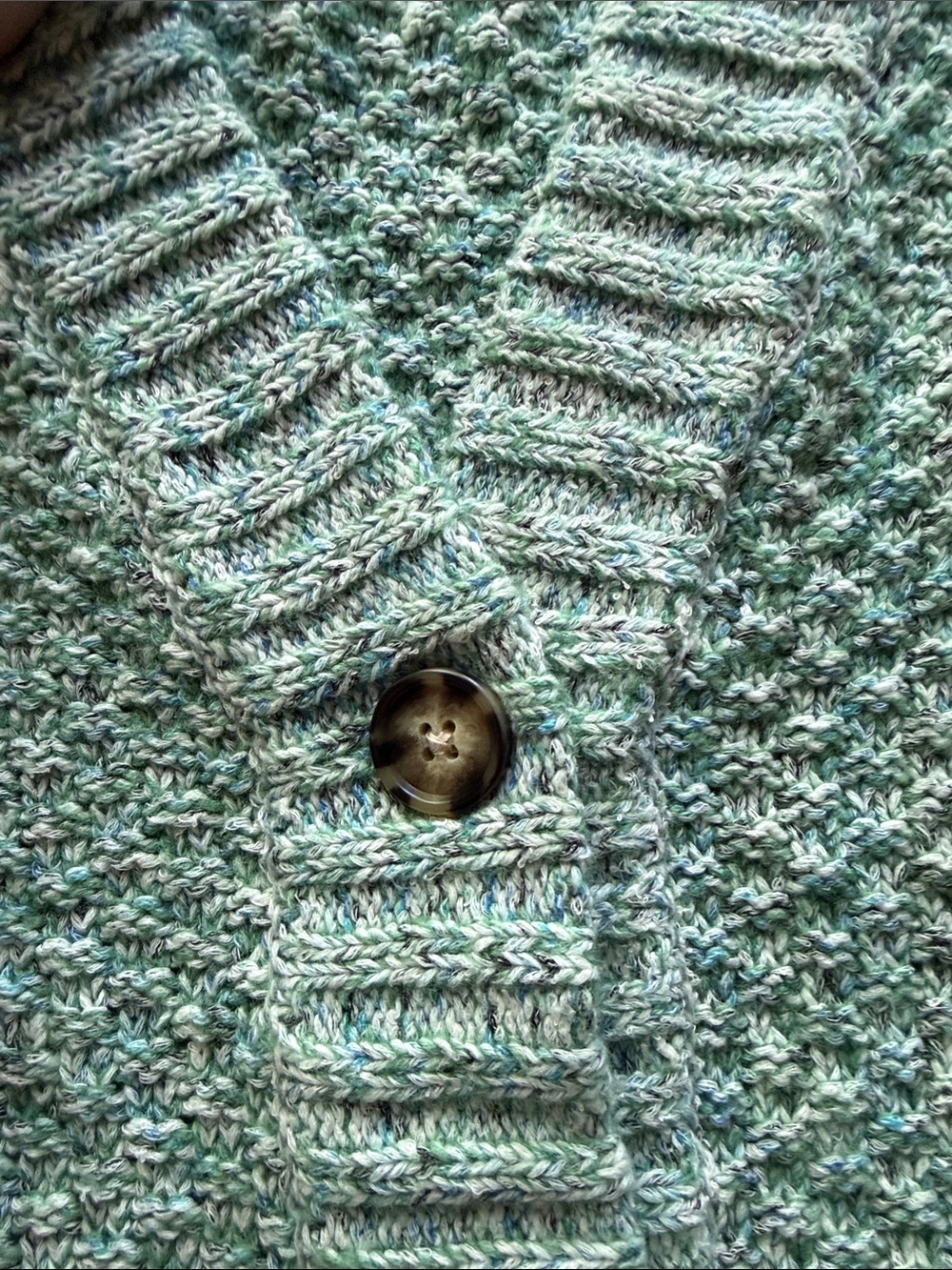 Steve Madden Mint Green Chunky Knit Button-Front Cardigan - Picture 7 of 7